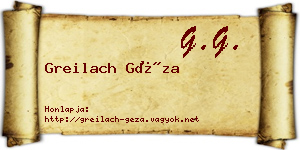 Greilach Géza névjegykártya